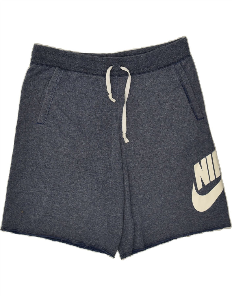 NIKE Mens Graphic Sport Shorts Large Navy Blue Cotton | Vintage Nike | Thrift | Second-Hand Nike | Used Clothing | Messina Hembry 