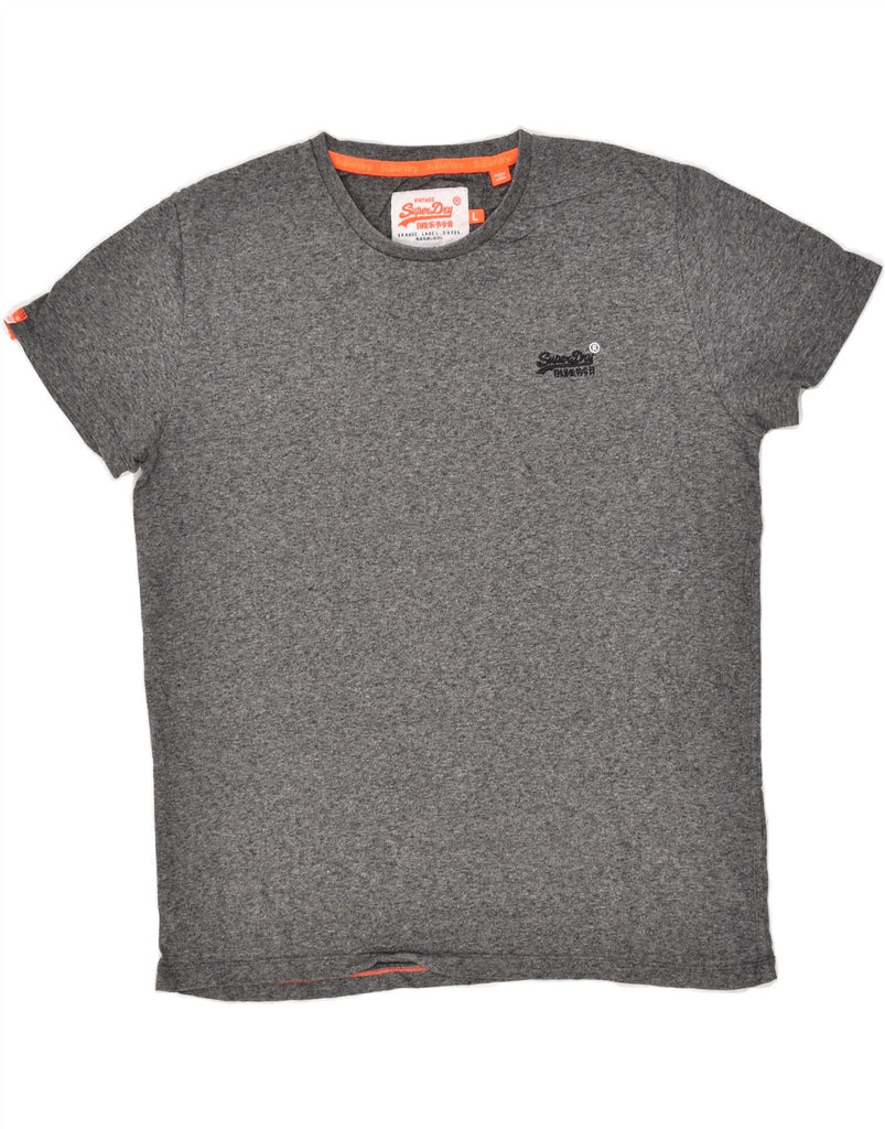 SUPERDRY Mens T-Shirt Top Large Grey Flecked Cotton | Vintage Superdry | Thrift | Second-Hand Superdry | Used Clothing | Messina Hembry 