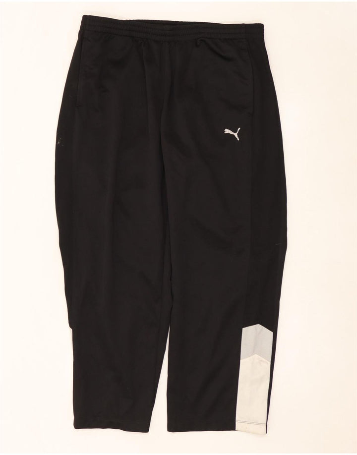 PUMA Mens Tracksuit Trousers Large  Black Colourblock Polyester