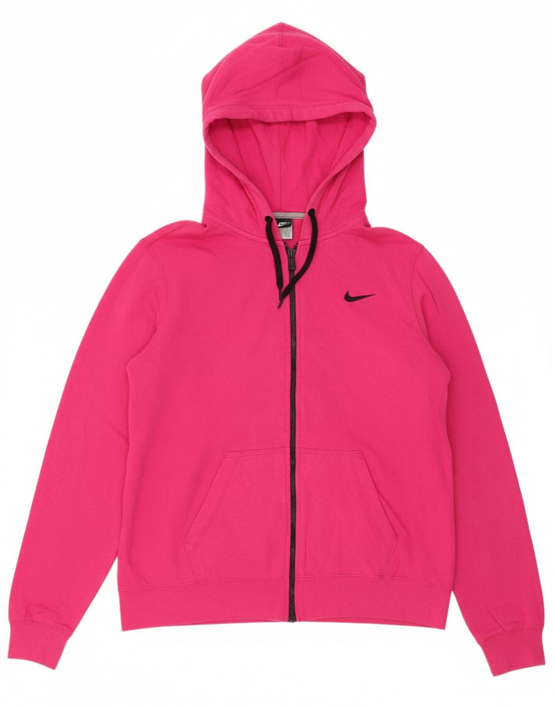 NIKE Womens Zip Hoodie Sweater UK 18 XL Pink Cotton