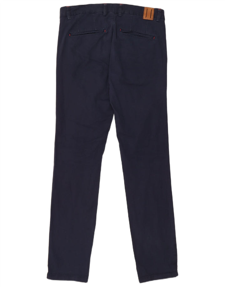 Zara Mens Slim Chino Trousers EU 40 Medium W31 L34 Navy Blue