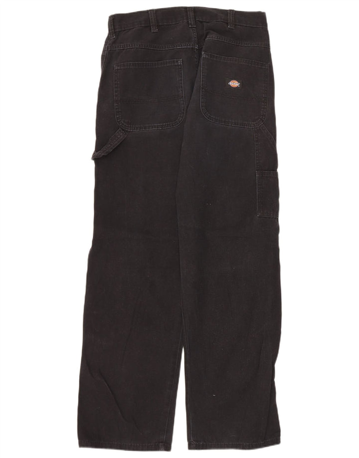 Dickies Mens Straight Cargo Trousers W30 L32 Black Cotton
