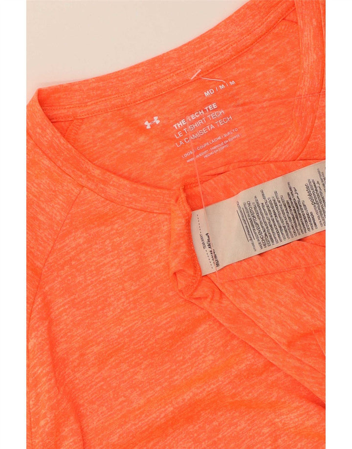 Under Armour Mens T-Shirt Top Medium Orange Flecked Polyester