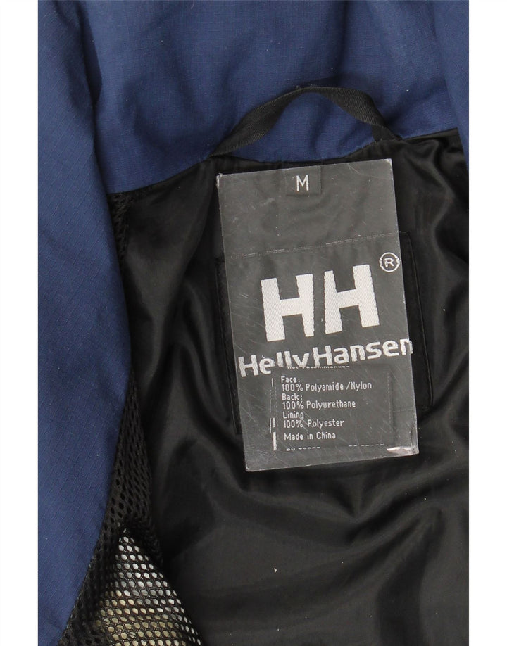Helly Hansen Mens Hooded Rain Jacket UK 38 Medium Green Colourblock