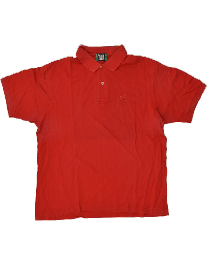 SERGIO TACCHINI Mens Polo Shirt Large Red Cotton | Vintage Sergio Tacchini | Thrift | Second-Hand Sergio Tacchini | Used Clothing | Messina Hembry 