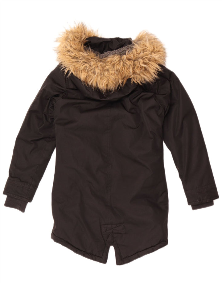 Bench Girls Hooded Parka Jacket 7-8 Years Black Polyester