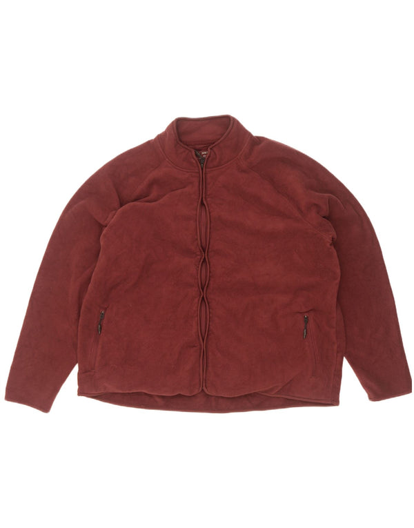 Marks & Spencer Womens Fleece Jacket UK 22 3XL Burgundy Polyester