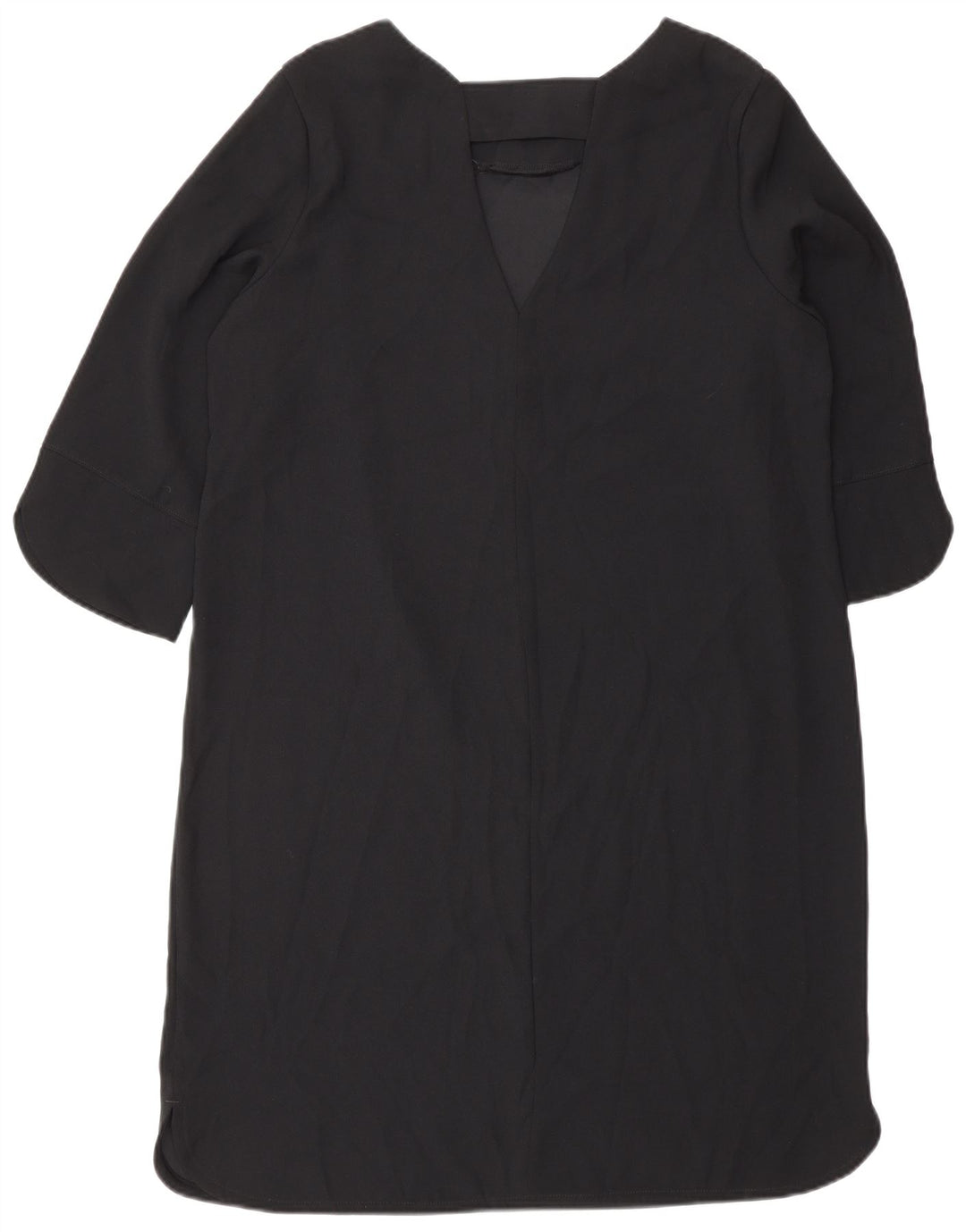 Marks & Spencer Womens 3/4 Sleeve Tent Dress UK 14 Large Black Polyester
