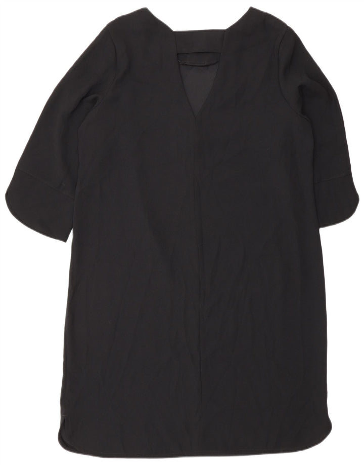 Marks & Spencer Womens 3/4 Sleeve Tent Dress UK 14 Large Black Polyester