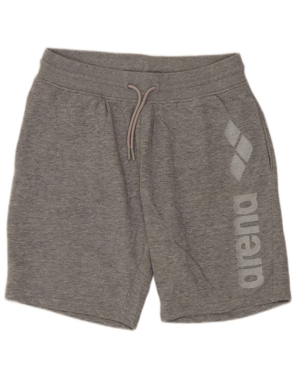 Arena Womens Graphic Sport Shorts UK 10 Small  Grey Cotton