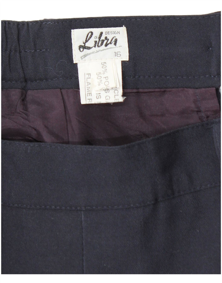 LIBRA Womens High Waist Pleated A-Line Skirt UK 16 Large W32  Navy Blue