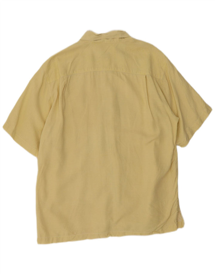 Tommy Bahama Mens Short Sleeve Shirt Medium Yellow Floral Silk