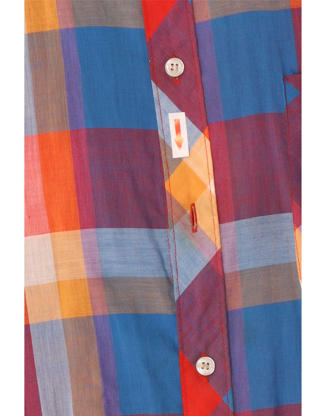 Jean Rive Mens Short Sleeve Shirt Size 37/38 Small Multicoloured Plaid