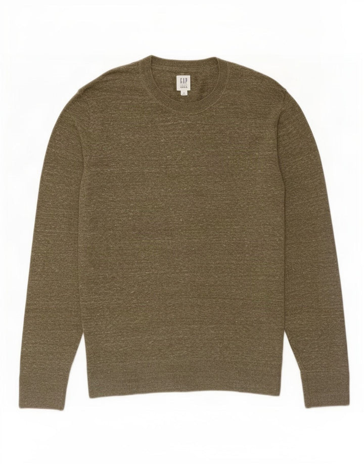 Gap Mens Crew Neck Jumper Sweater Medium Khaki Flecked