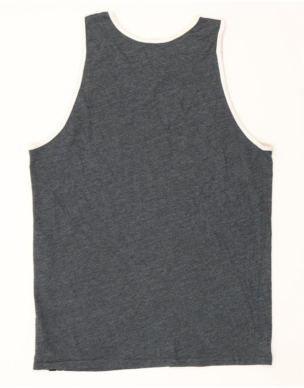 HURLEY Mens Premium Fit Graphic Vest Top Small Grey Flecked Cotton