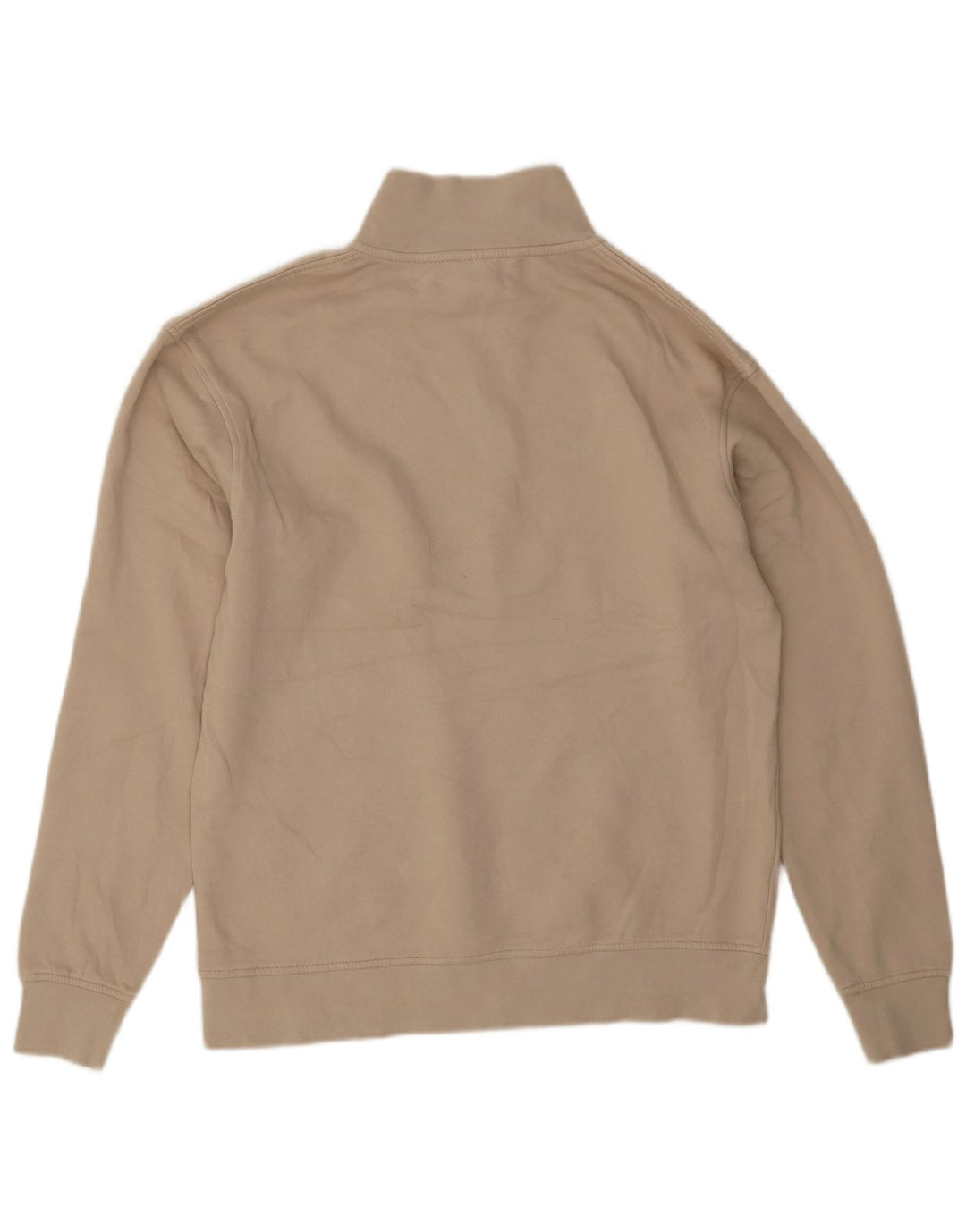 Jack & Jones Mens Graphic Zip Neck Sweatshirt Jumper Medium Beige Cotton