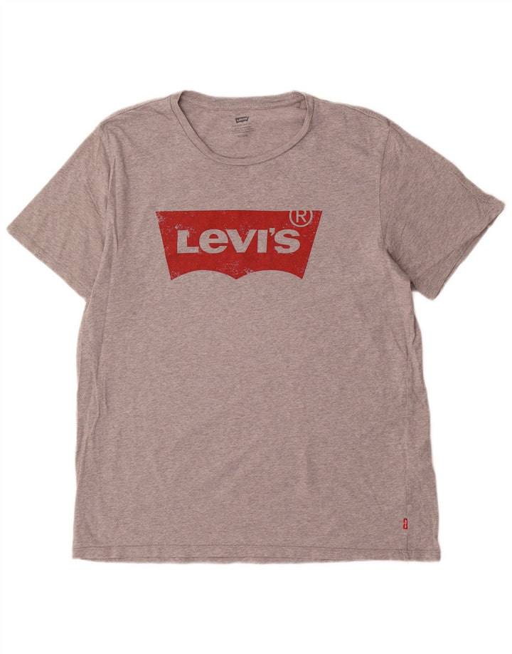 Levi's Mens Graphic T-Shirt Top XL Grey Cotton