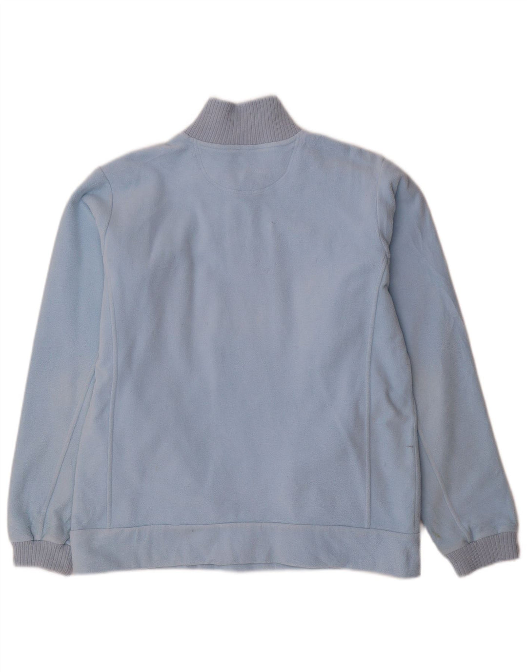 Champion Womens Zip Neck Fleece Jumper UK 16 Large Blue Polyester