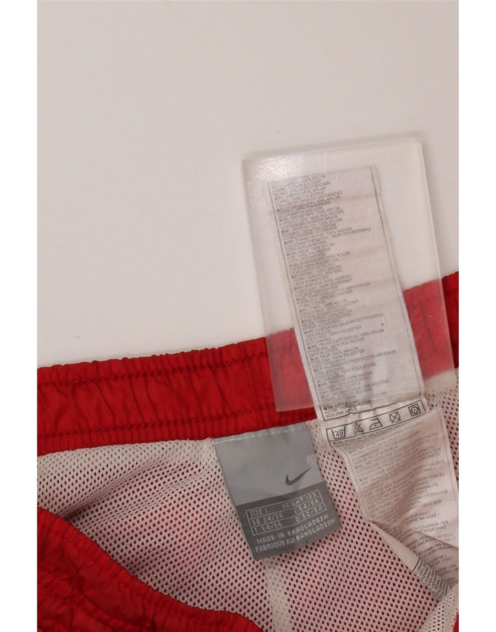 NIKE Mens Tracksuit Trousers Large  Red Nylon