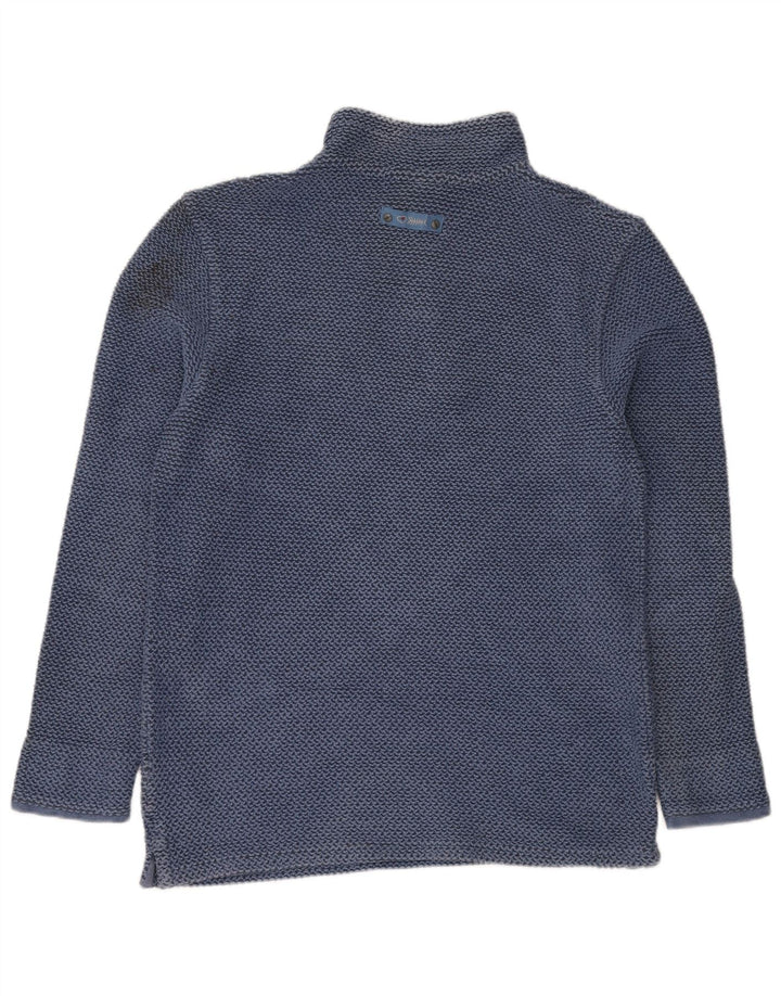 WEIRD FISH Mens Zip Neck Sweatshirt Jumper Small Blue Cotton