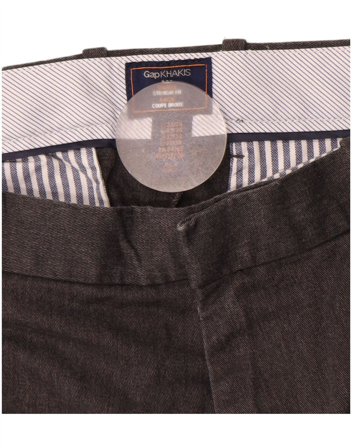 Gap Mens Straight Chino Trousers W33 L34 Grey Cotton