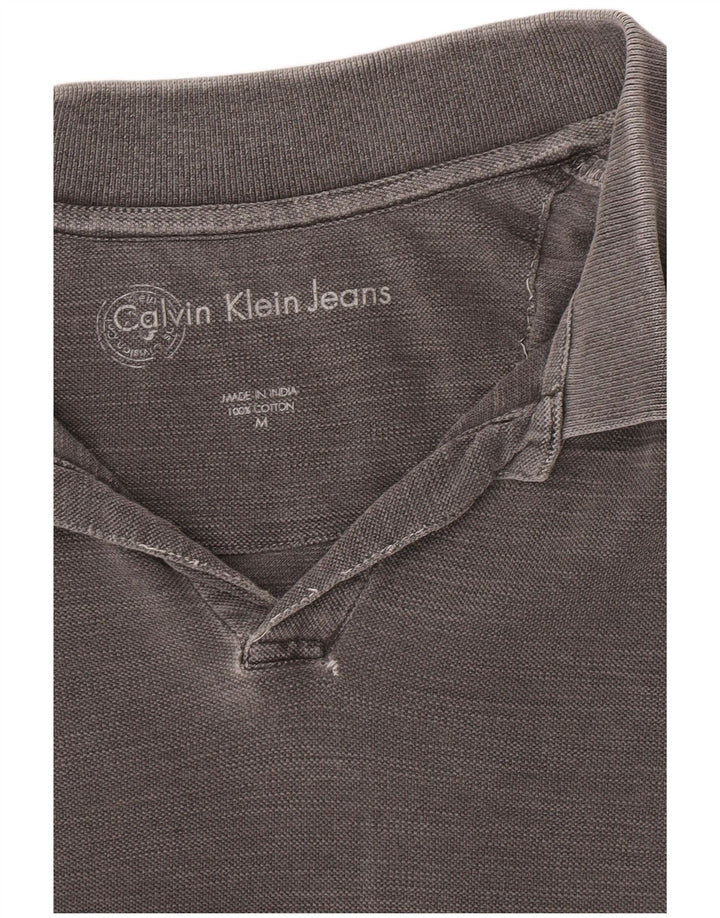 Calvin Klein Jeans Mens Polo Shirt Medium Grey Cotton