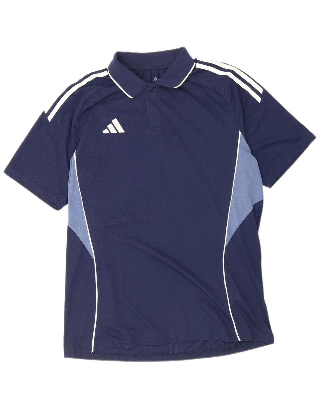 Adidas Mens Regular Fit Polo Shirt Medium Navy Blue Colourblock Polyester