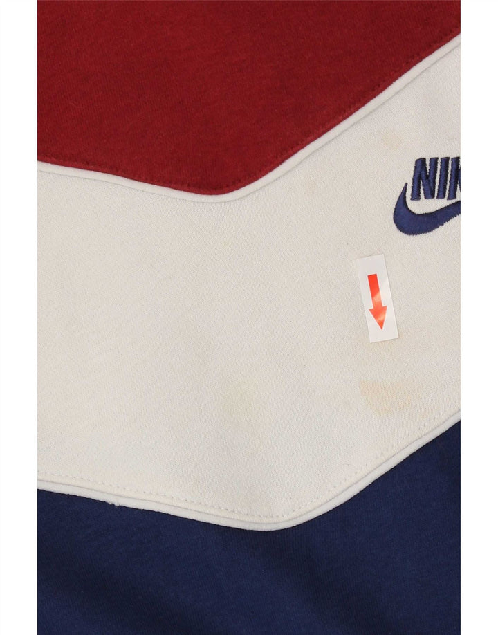 Nike Womens Oversized Hoodie Jumper UK 10 Small Multicoloured Colourblock