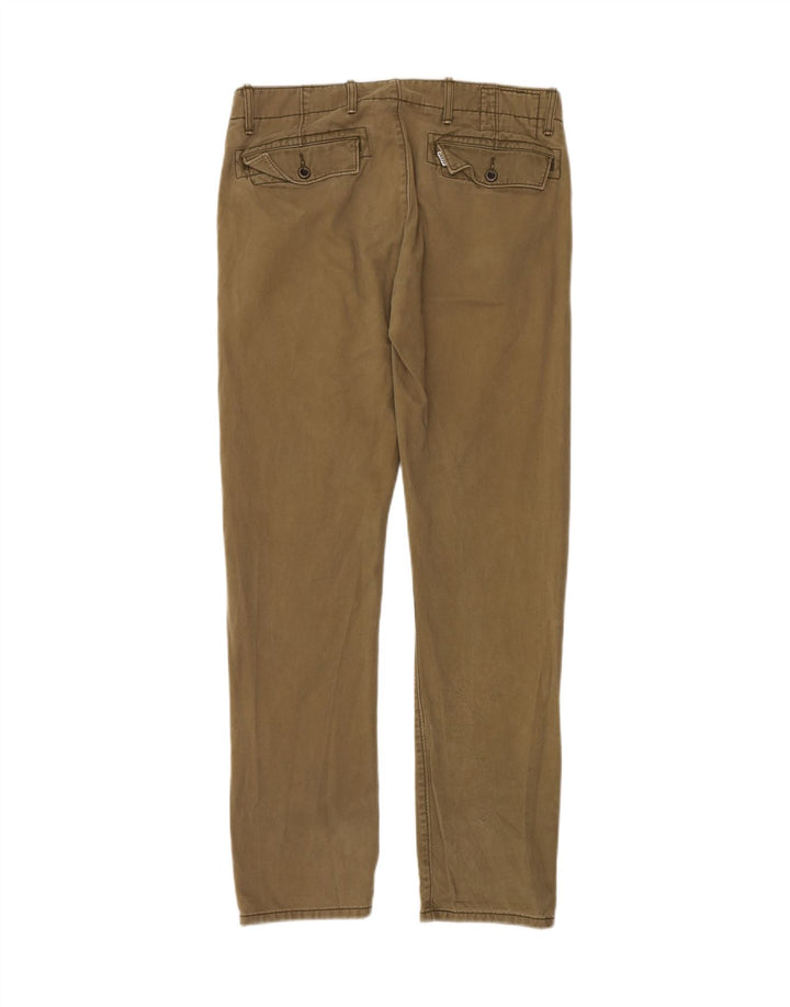 LEVI'S Mens Slim Chino Trousers W32 L32 Khaki Cotton