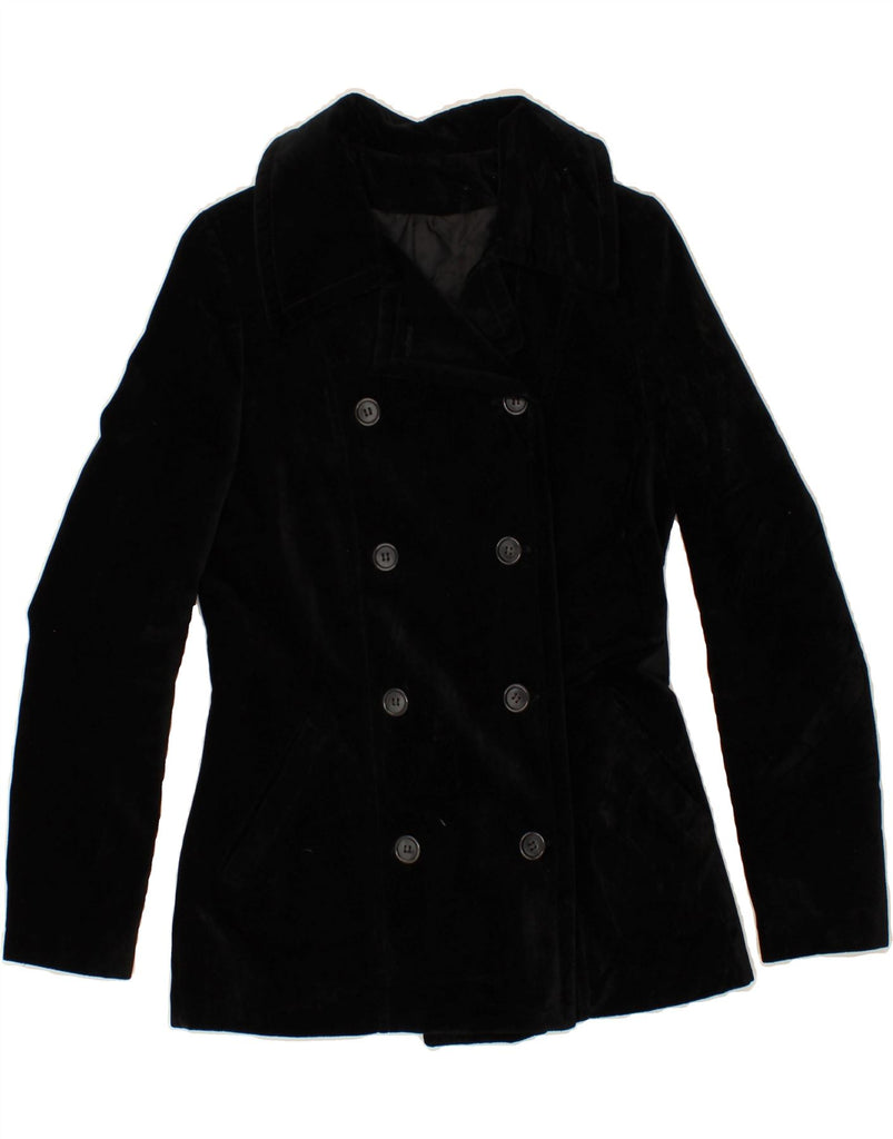 VINTAGE Womens Pea Coat UK 12 Medium Black Vintage Vintage and Second-Hand Vintage from Messina Hembry 