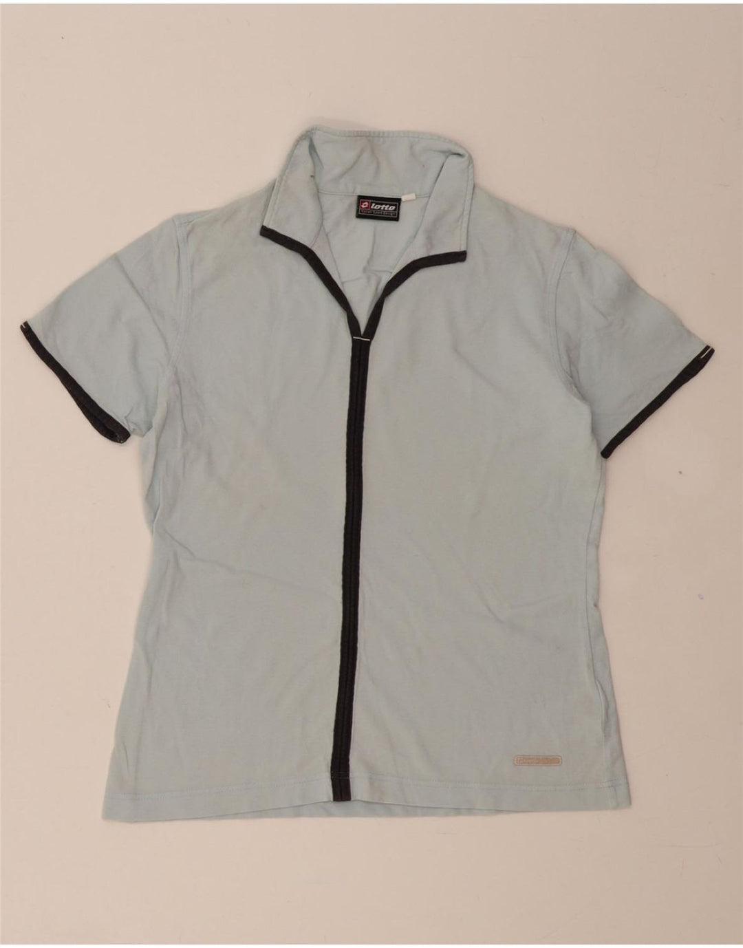 LOTTO Womens Polo Shirt UK 12 Medium Blue Cotton Vintage Lotto and Second-Hand Lotto from Messina Hembry 