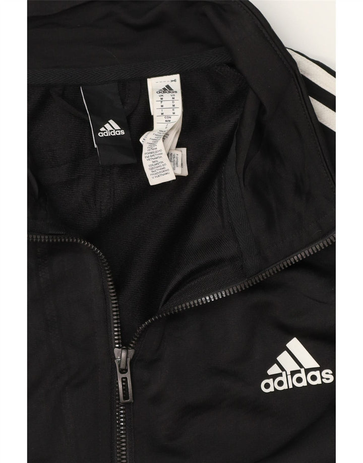 ADIDAS Mens Tracksuit Top Jacket Medium Black Polyester