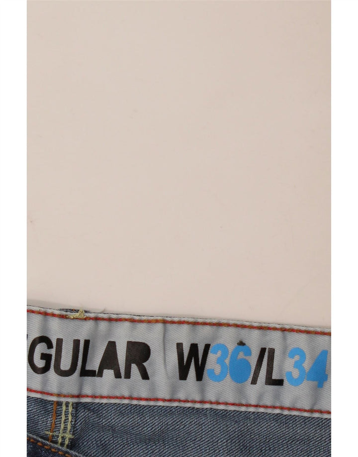 Fcuk Mens Regular Fit Straight Jeans W36 L34 Blue