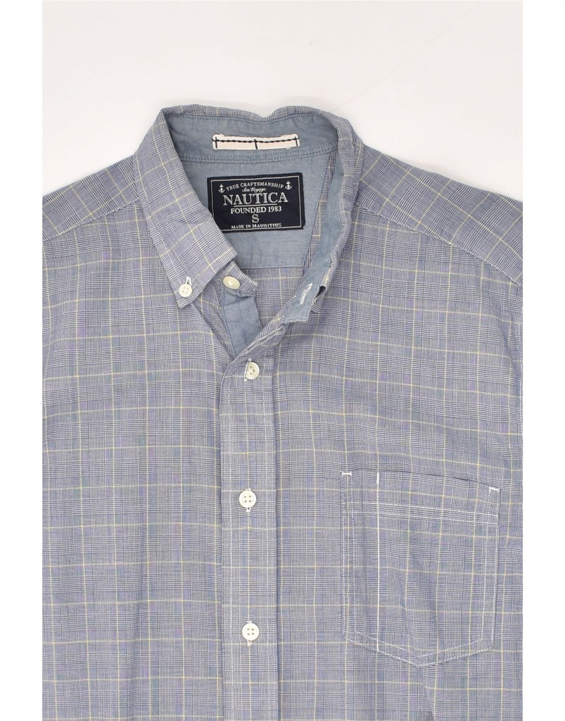 NAUTICA Mens Shirt Small Blue Check Cotton | Vintage Nautica | Thrift | Second-Hand Nautica | Used Clothing | Messina Hembry 