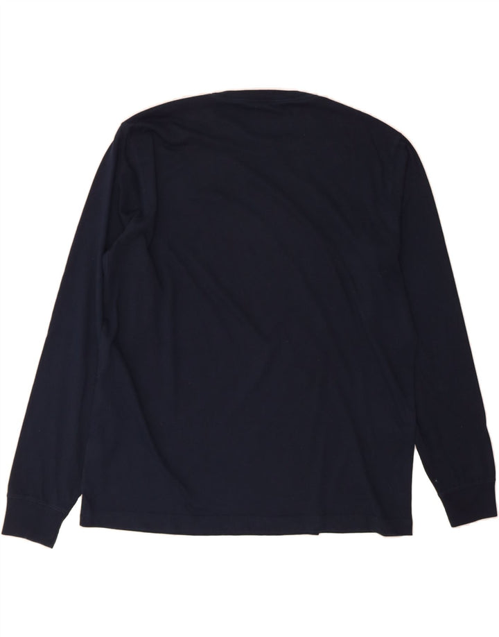 LANDS END Mens Top Long Sleeve Large Navy Blue Cotton Vintage Lands End and Second-Hand Lands End from Messina Hembry 