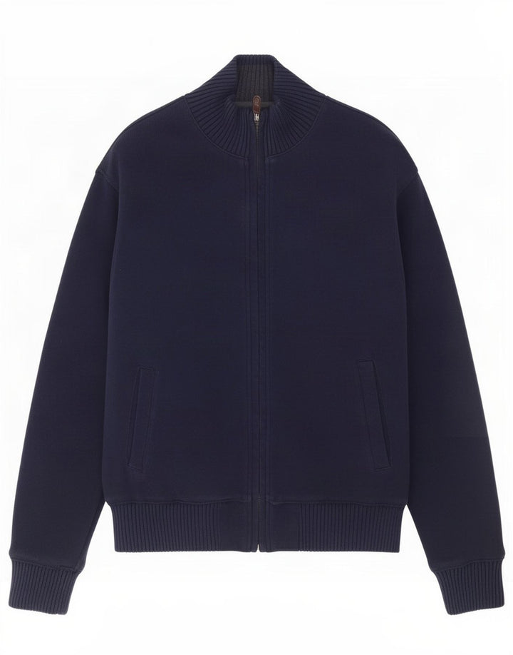 Marks & Spencer Mens Blue Harbour Cardigan Sweater Medium Navy Cotton