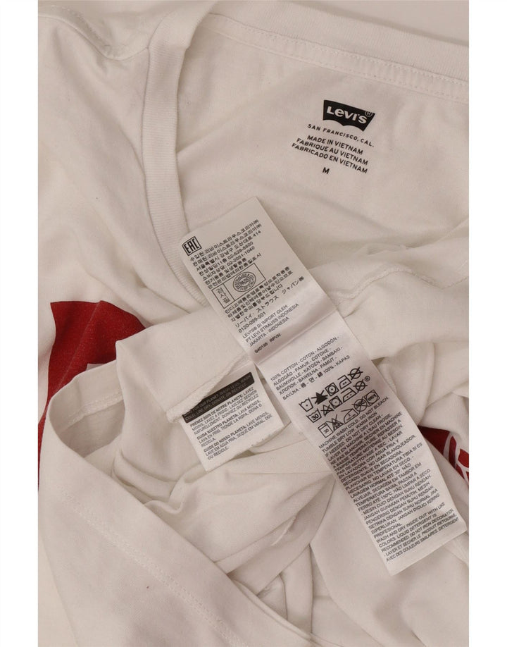 Levi's Mens Graphic T-Shirt Top Medium White Cotton