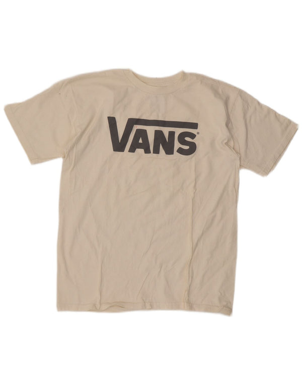 Vans Mens Graphic T-Shirt Top Medium White Cotton