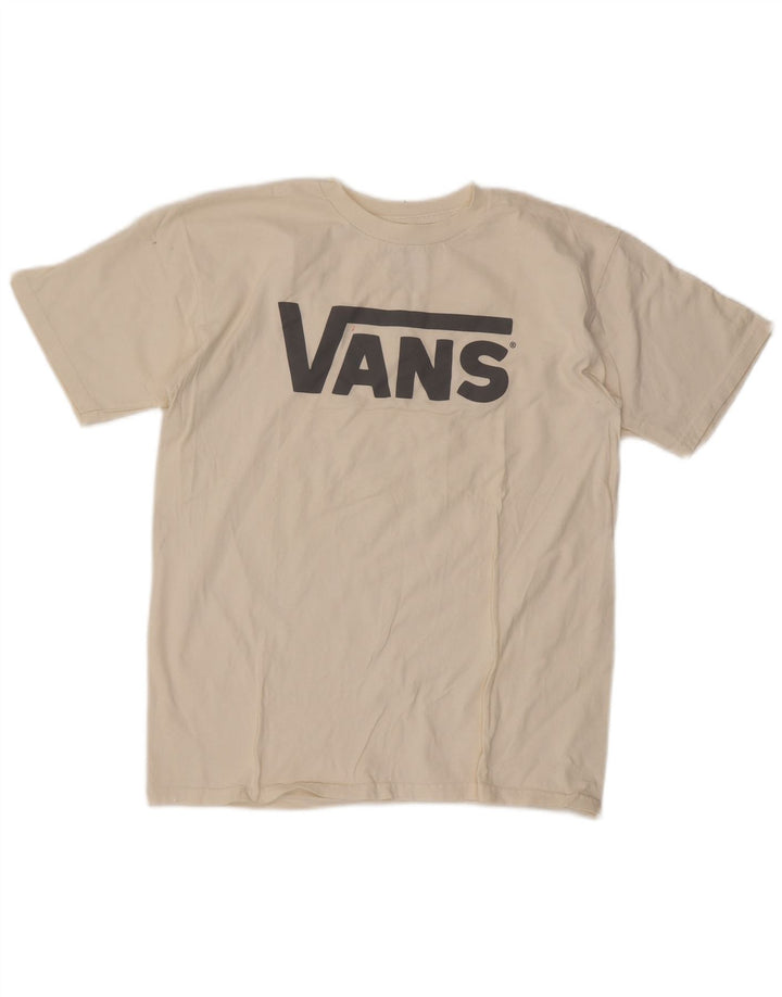 Vans Mens Graphic T-Shirt Top Medium White Cotton