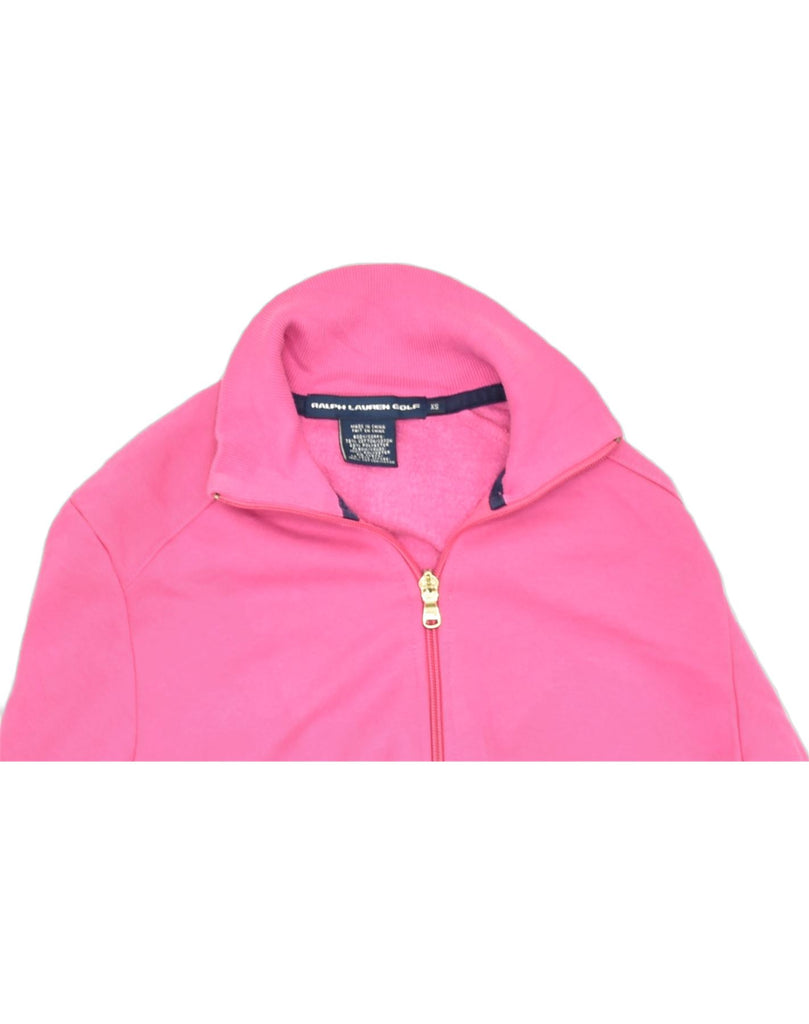 RALPH LAUREN Womens Golf Zip Neck Sweatshirt Jumper UK 6 XS Pink Cotton | Vintage | Thrift | Second-Hand | Used Clothing | Messina Hembry 