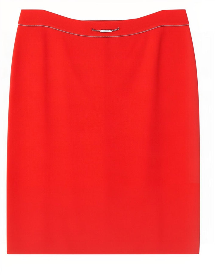 Escada Womens Straight Skirt IT 42 Medium W32 Red Wool