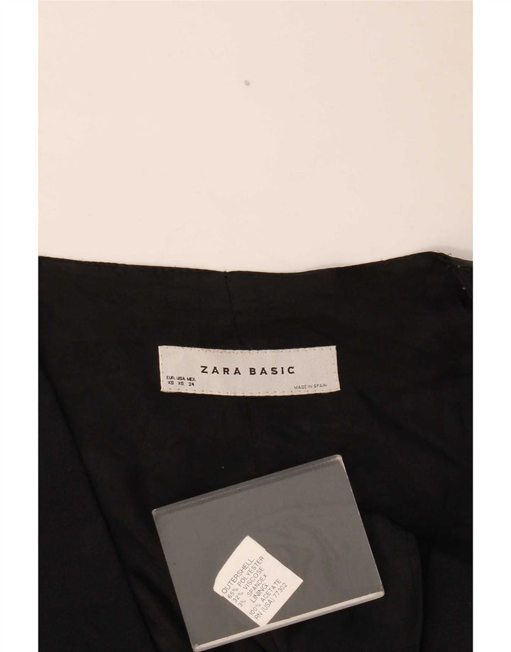 Zara Womens Waistcoat UK 6 XS Black Polyester