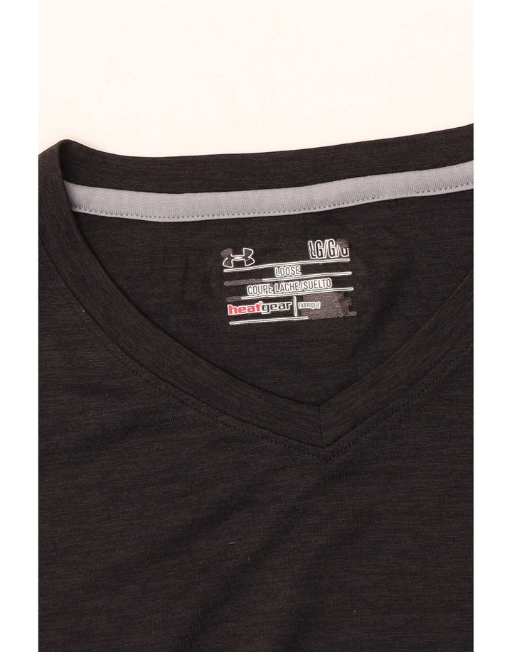 Under Armour Mens Short Sleeve T-Shirt Top Large Black Flecked