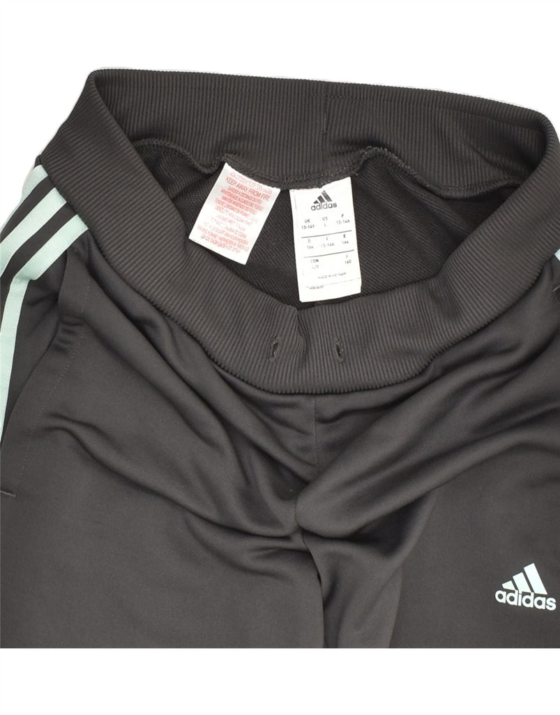 ADIDAS Girls Tracksuit Trousers Joggers 13-14 Years Grey Polyester | Vintage Adidas | Thrift | Second-Hand Adidas | Used Clothing | Messina Hembry 