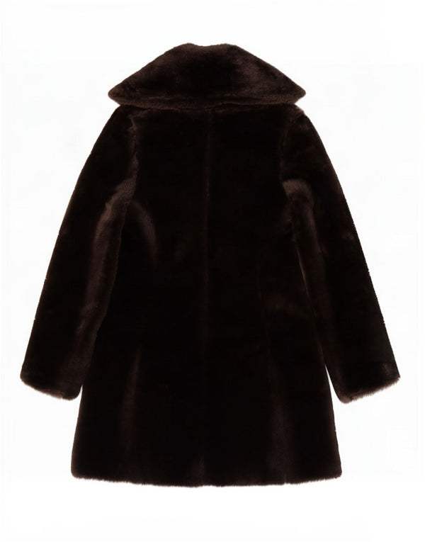 Vintage Womens Faux Fur Overcoat IT 48 XL Black