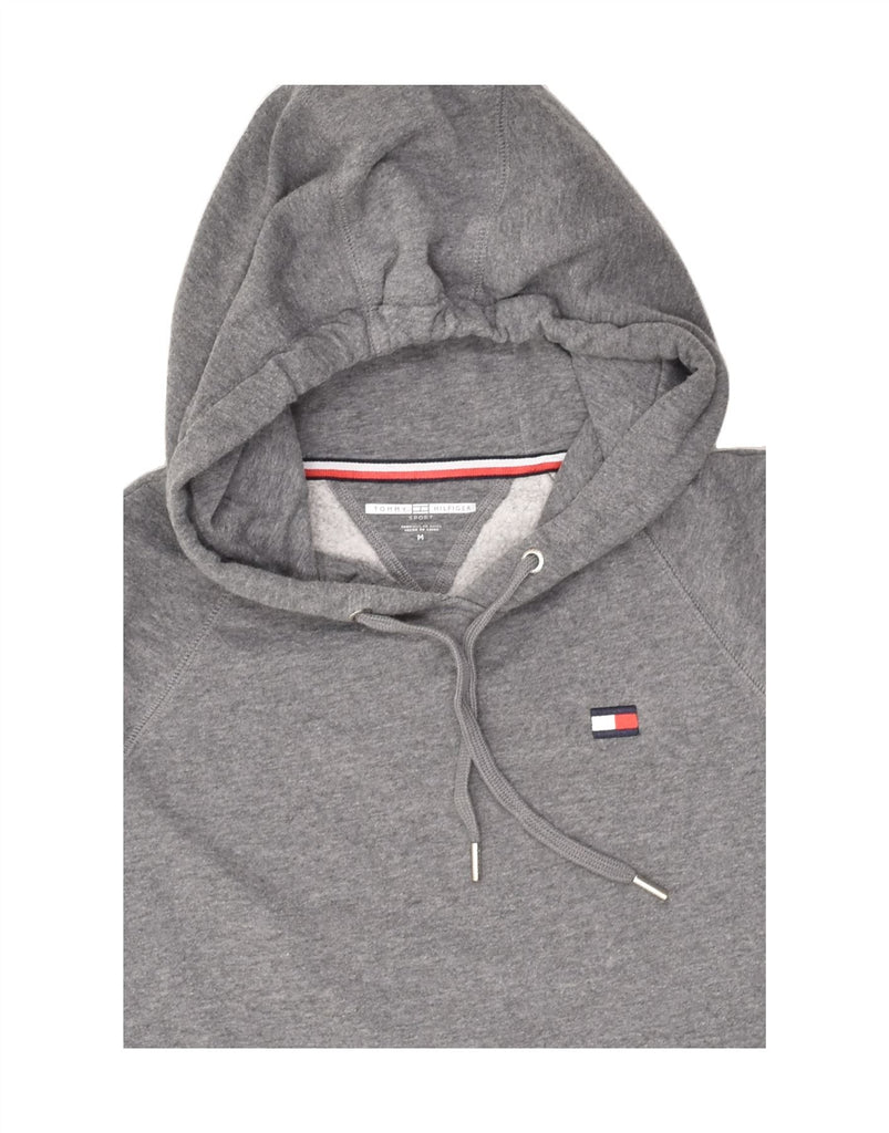 TOMMY HILFIGER Womens Hoodie Jumper UK 14 Medium Grey Cotton | Vintage Tommy Hilfiger | Thrift | Second-Hand Tommy Hilfiger | Used Clothing | Messina Hembry 