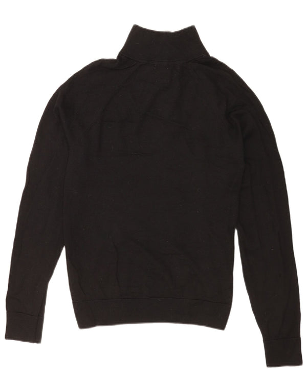 Gap Mens Zip Neck Jumper Sweater XS Black Merino Wool