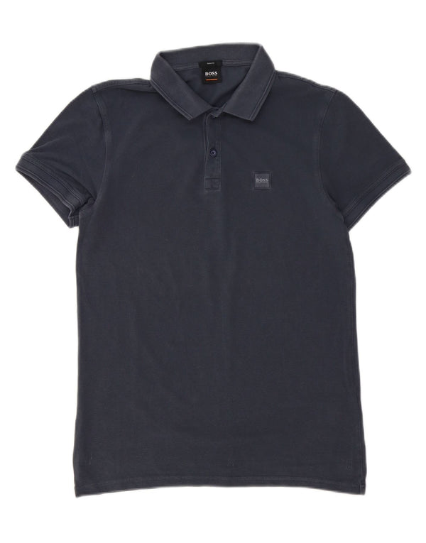 Hugo Boss Mens Slim Fit Polo Shirt Small Navy Blue Cotton
