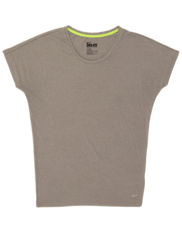 Nike Womens Dri Fit Loose Fit T-Shirt Top Medium Grey Flecked Polyester