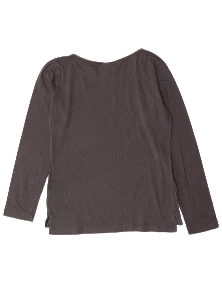 Champion Womens Easy Fit Top Long Sleeve UK 10 Small Grey Cotton